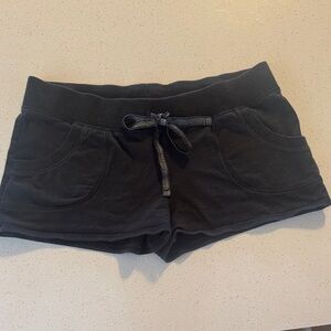 Victoria's Secret Black Cotton Athletic Shorts - medium